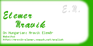 elemer mravik business card