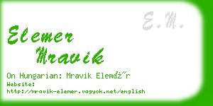 elemer mravik business card